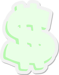 mean looking dollar symbol sticker