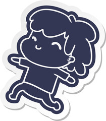 cartoon sticker kawaii boy with stubble