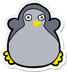 sticker of a cartoon penguin