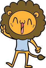 happy cartoon lion