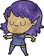 happy cartoon elf girl