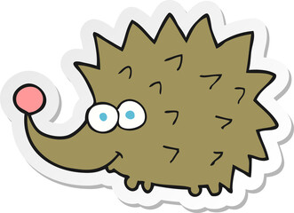 sticker of a cartoon hedgehog
