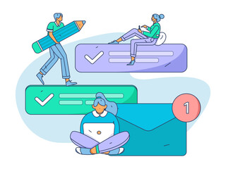 Business People Flat Vector Concept Operation Hand Drawn Illustration
