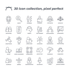 Vector sign of the business people icon set isolated on a white background. symbol color editable.