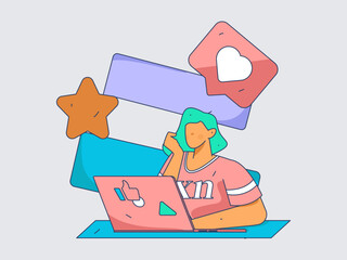 Business People Flat Vector Concept Operation Hand Drawn Illustration
