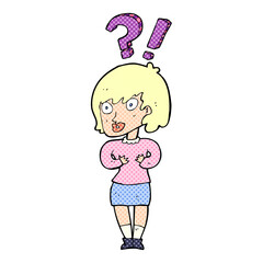 cartoon confused woman