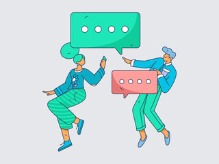 Business People Flat Vector Concept Operation Hand Drawn Illustration
