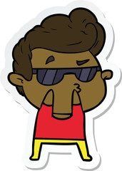 Fototapeta premium sticker of a cartoon cool guy