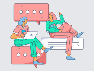 Business People Flat Vector Concept Operation Hand Drawn Illustration
