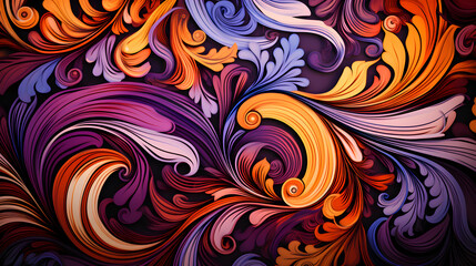 Vintage inspired background design in purple yellow and orange colors pattern 