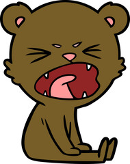 angry cartoon bear