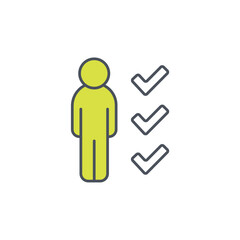 Vector sign of the candidate symbol isolated on a white background. icon color editable.