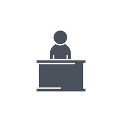 Vector sign of the employee symbol isolated on a white background. icon color editable.