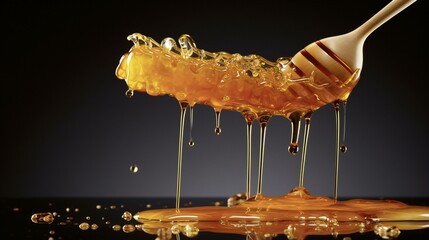 a honey stick drip of honey flowing on it
