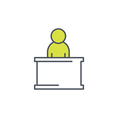 Vector sign of the employee symbol isolated on a white background. icon color editable.