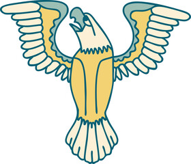 iconic tattoo style image of an american eagle