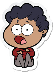 sticker of a cartoon man gasping in surprise
