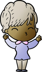 Obraz premium cartoon woman thinking