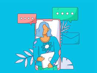 Business People Flat Vector Concept Operation Hand Drawn Illustration

