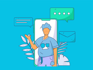 Business People Flat Vector Concept Operation Hand Drawn Illustration
