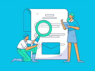 Business People Flat Vector Concept Operation Hand Drawn Illustration
