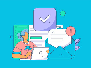 Business People Flat Vector Concept Operation Hand Drawn Illustration
