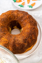 Carrot bundt cake with cream cheese frosting
