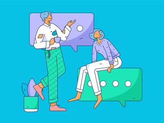 Business People Flat Vector Concept Operation Hand Drawn Illustration
