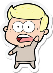 sticker of a cartoon shocked man