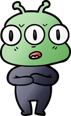 cartoon three eyed alien