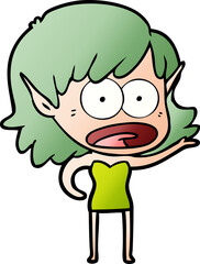 cartoon shocked elf girl