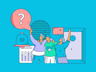 Business People Flat Vector Concept Operation Hand Drawn Illustration
