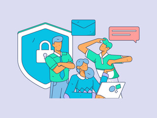 Business People Flat Vector Concept Operation Hand Drawn Illustration
