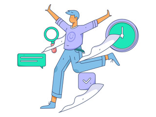 Business People Flat Vector Concept Operation Hand Drawn Illustration
