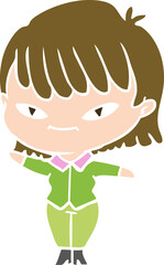 flat color style cartoon woman