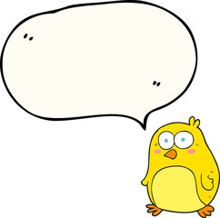 freehand drawn speech bubble cartoon bird
