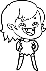 cartoon laughing vampire girl