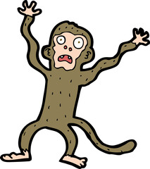 cartoon frightened monkey
