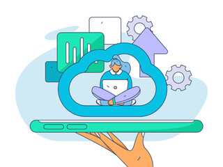 Business People Flat Vector Concept Operation Hand Drawn Illustration
