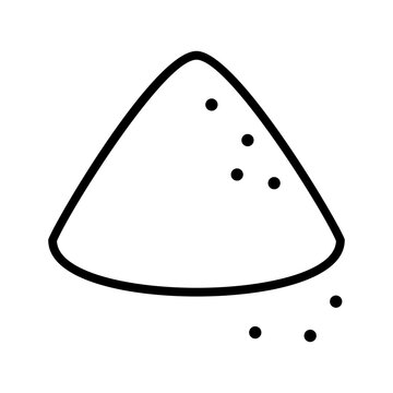 recommend clip art: Black single salt or sugar mound thin line icon, simple outline seasoning flat design pictogram, infographic vector for app logo web button ui ux interface elements isolated on white background