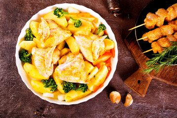 Raw chicken wings on big plate ready for cooking