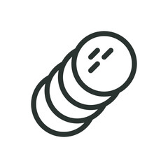 Round furniture sliders isolated icon, felt protective pads vector icon with editable stroke