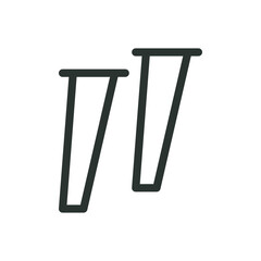 Furniture legs isolated icon, wooden table legs vector icon with editable stroke