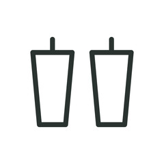 Wooden sofa legs isolated icon, furniture legs vector icon with editable stroke