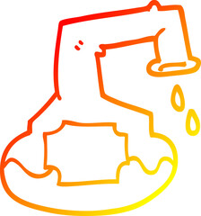 warm gradient line drawing of a cartoon science experiment