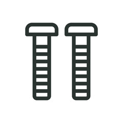 Furniture bolts isolated icon, furniture connector bolts vector icon with editable stroke