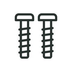 Furniture screws isolated icon, wood connectors screw vector icon with editable stroke