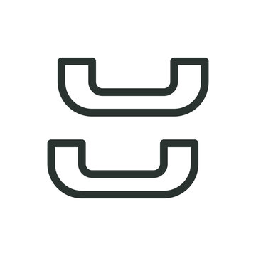 Furniture handle isolated icon, cabinet knobs vector icon with editable stroke