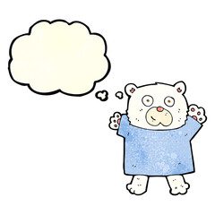 cartoon cute polar bear with thought bubble