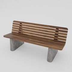 modern public chair isolated on white background 3d rendering.